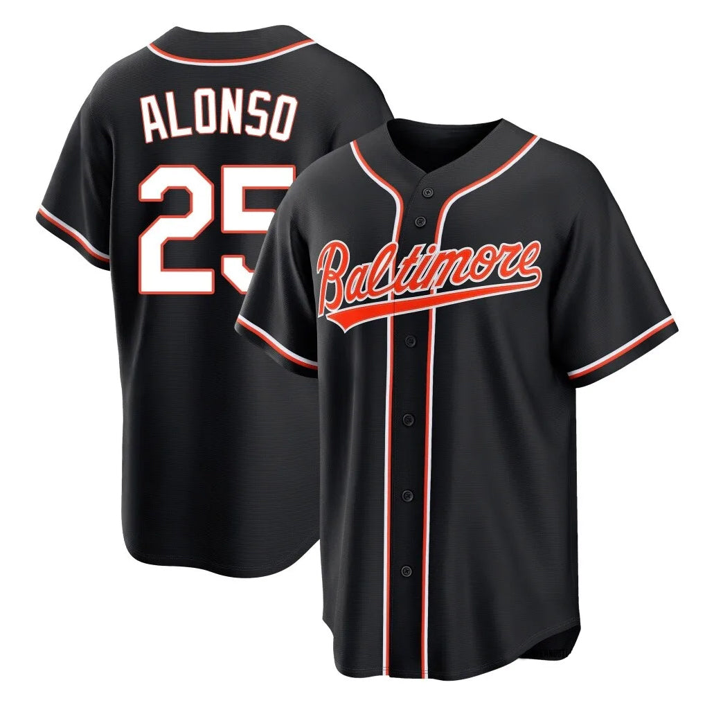 harde B.Orioles #25 Pete Alonso Player Black Out Home Game Stitched Jerseys
