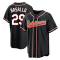 harde B.Orioles #29 Samuel Basallo Player Black Out Home Game Stitched Jerseys