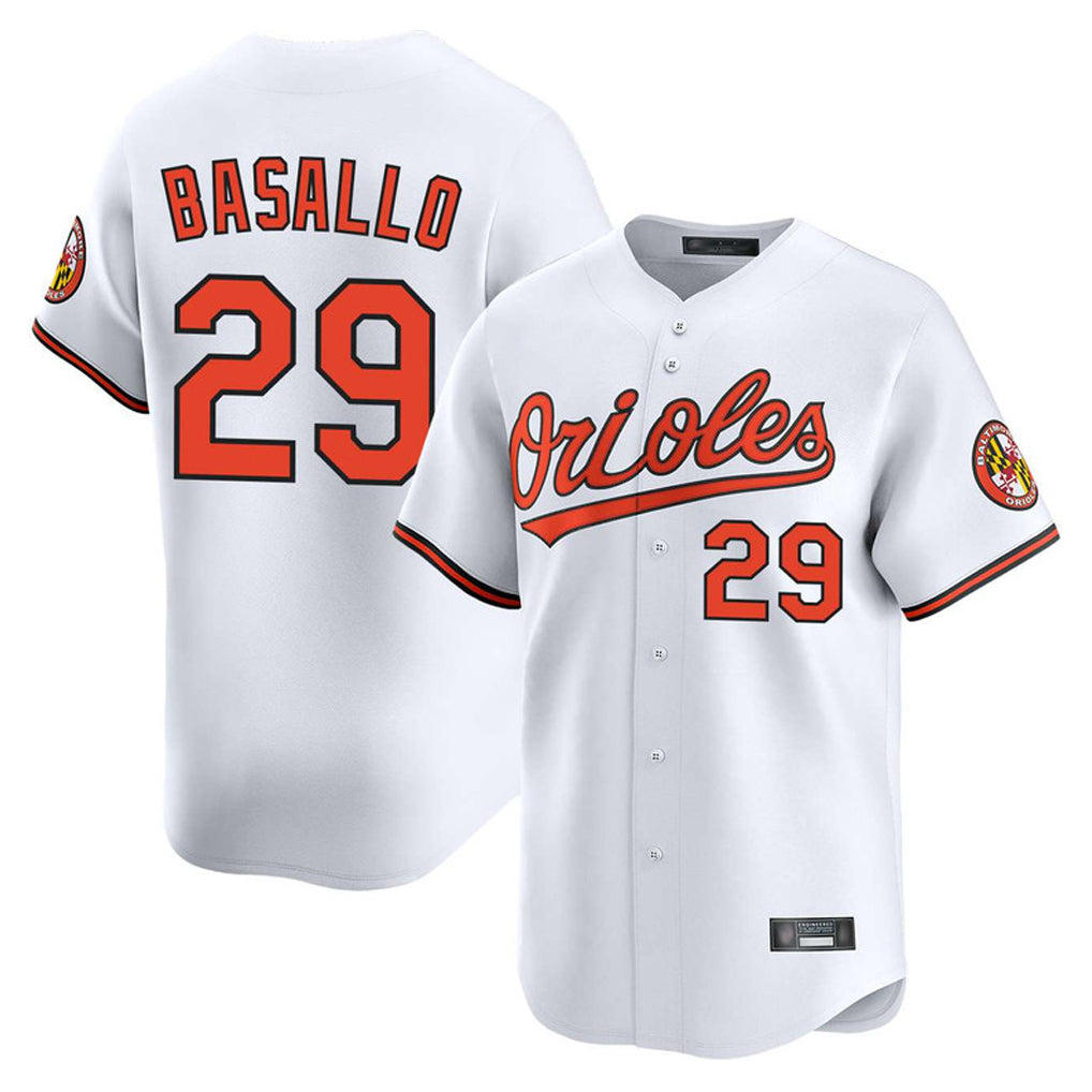 harde B.Orioles #29 Samuel Basallo Player White Limited Home Game Stitched Jerseys