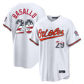 harde B.Orioles #29 Samuel Basallo Player White USA 250 Fourth of July Home Game Stitched Jerseys