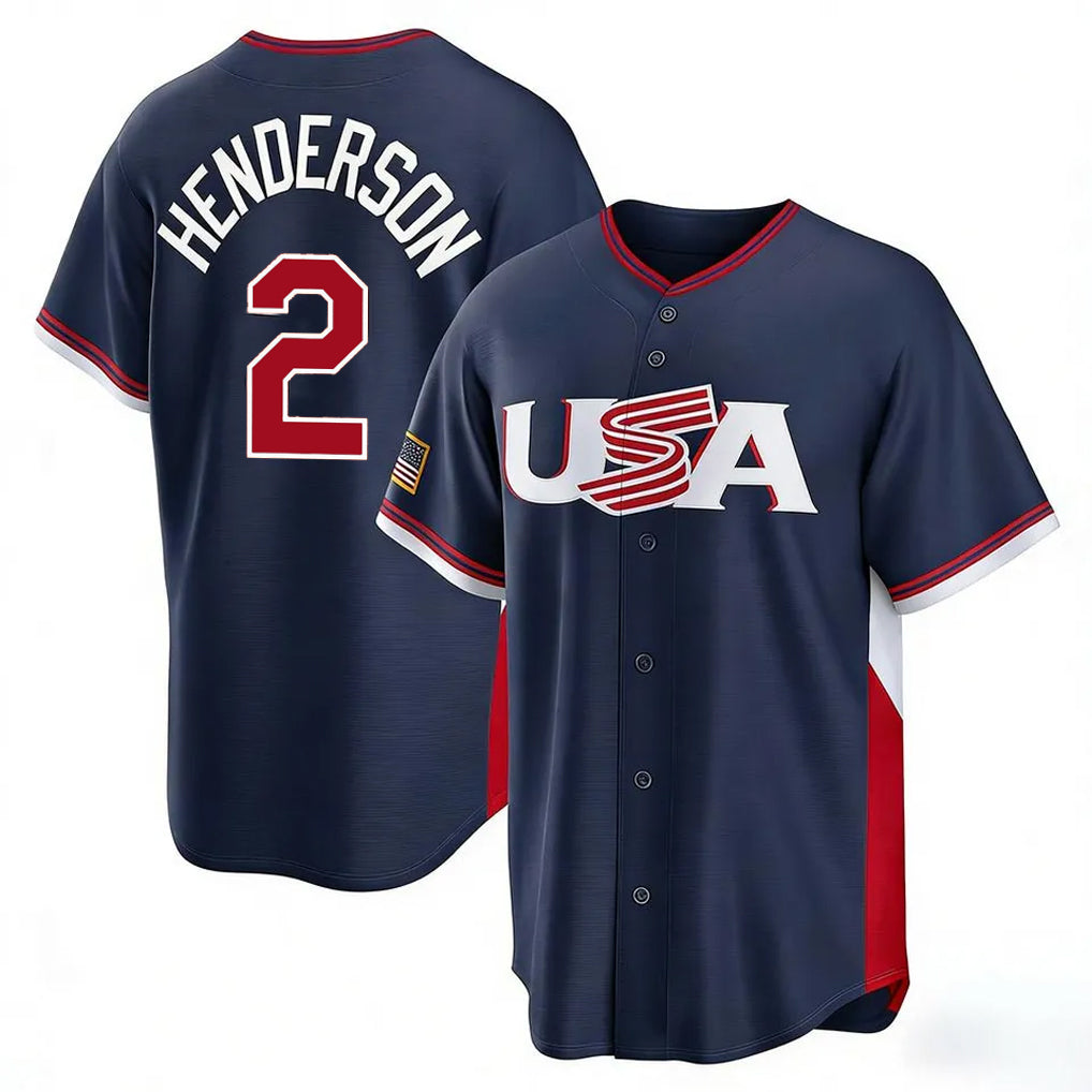 harde B.Orioles #2 Gunnar Henderson Player Navy USA 2026 World Classic Home Game Stitched Jerseys