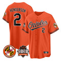 harde B.Orioles #2 Gunnar Henderson Player Orange 30th Anniversary of 2131 Home Game Stitched Jerseys
