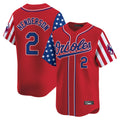 harde B.Orioles #2 Gunnar Henderson Player Red Independence Day Vapor Premier Limited Home Game Stitched Jerseys