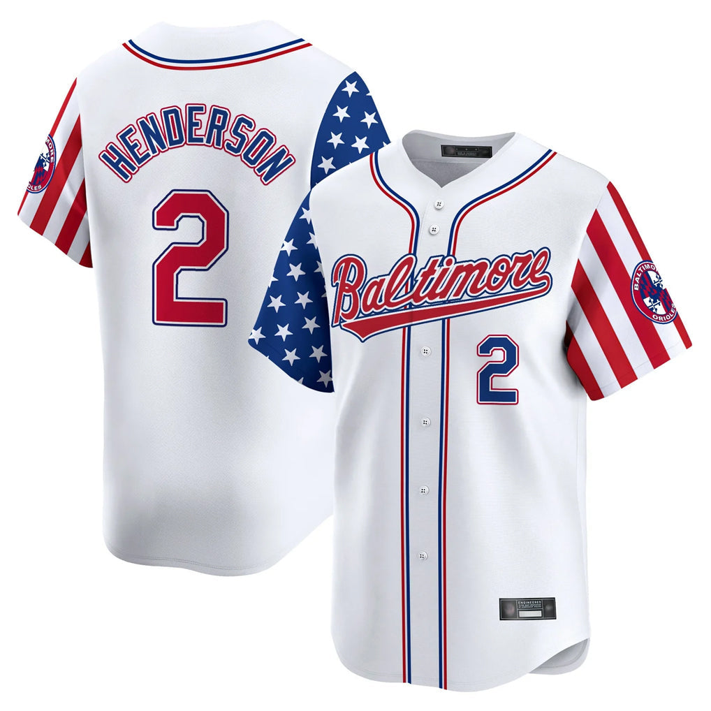 harde B.Orioles #2 Gunnar Henderson Player White Independence Day Vapor Premier Limited Home Game Stitched Jerseys
