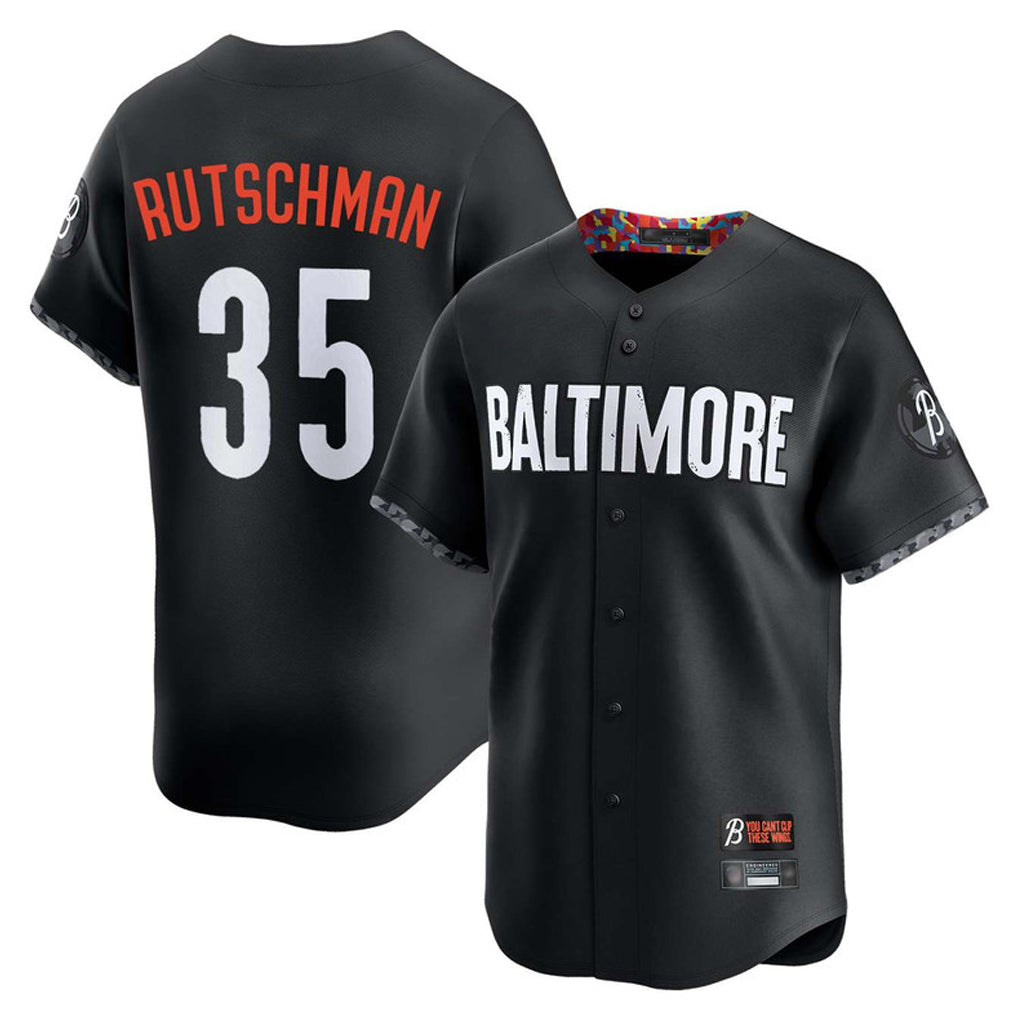harde B.Orioles #35 Adley Rutschman Player Black City Connect Limited Home Game Stitched Jerseys
