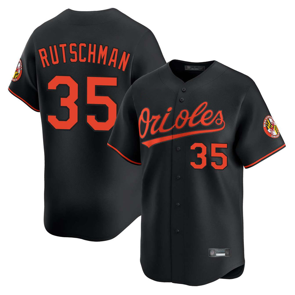 harde B.Orioles #35 Adley Rutschman Player Black Limited Home Game Stitched Jerseys