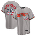 harde B.Orioles #35 Adley Rutschman Player Gray Home Game Stitched Jerseys