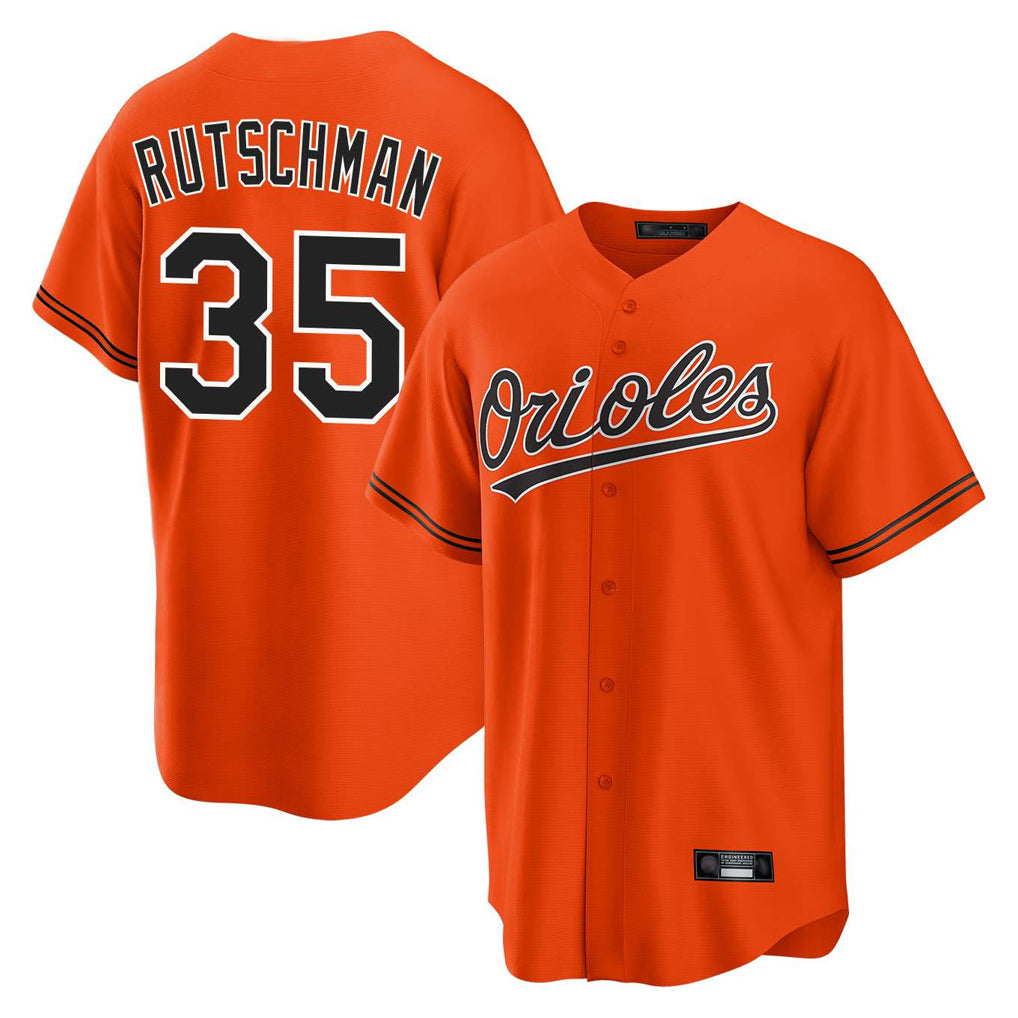 harde B.Orioles #35 Adley Rutschman Player Orange Home Game Stitched Jerseys