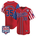 harde B.Orioles #35 Adley Rutschman Red USA 250 Independence Day Vapor Premier Limited Home Game Stitched Jerseys