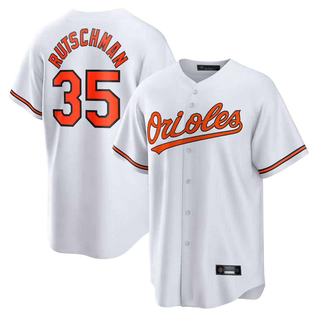 harde B.Orioles #35 Adley Rutschman White Home Game Stitched Jerseys