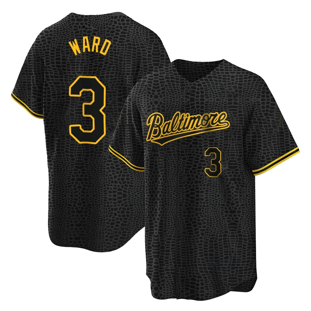 harde B.Orioles #3 Taylor Ward Player Black Snake Skin City Home Game Stitched Jerseys