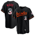 harde B.Orioles #3 Taylor Ward Player Black USA 250 Fourth of July Home Game Stitched Jerseys