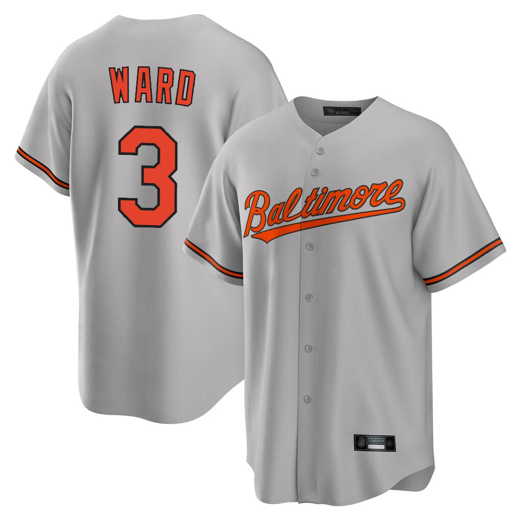 harde B.Orioles #3 Taylor Ward Player Gray Home Game Stitched Jerseys