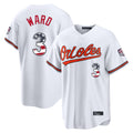 harde B.Orioles #3 Taylor Ward Player White USA 250 Fourth of July Home Game Stitched Jerseys