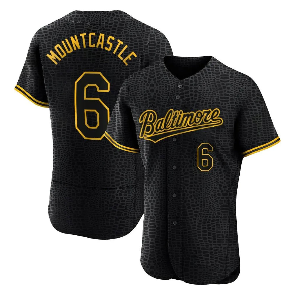 harde B.Orioles #6 Ryan Mountcastle Player Black Snake Skin City Limited Elite Home Stitched Jerseys