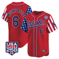 harde B.Orioles #6 Ryan Mountcastle Player Red USA 250 Independence Day Vapor Premier Limited Home Game Stitched Jerseys