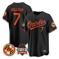 harde B.Orioles #7 Jackson Holliday Player Black 30th Anniversary of 2131 Home Game Stitched Jerseys
