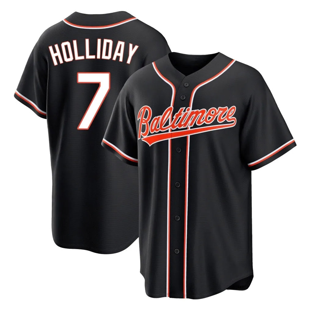 harde B.Orioles #7 Jackson Holliday Player Black Out Home Game Stitched Jerseys
