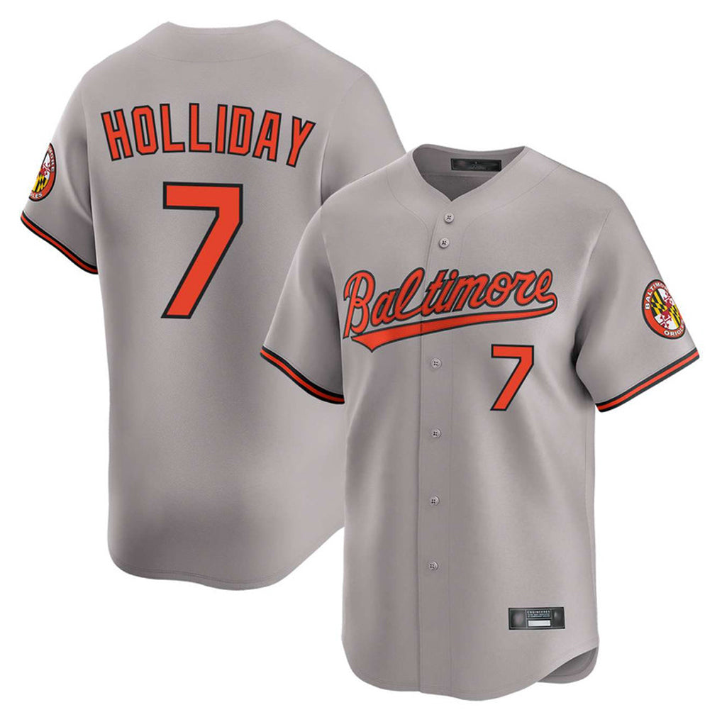 harde B.Orioles #7 Jackson Holliday Player Gray Limited Home Game Stitched Jerseys