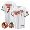 harde B.Orioles #7 Jackson Holliday Player White 30th Anniversary of 2131 Home Game Stitched Jerseys