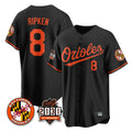 harde B.Orioles #8 Cal Ripken Player Black 30th Anniversary of 2131 Home Game Stitched Jerseys