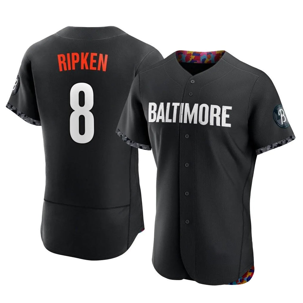 harde B.Orioles #8 Cal Ripken Player Black City Connect Limited Elite Home Game Stitched Jerseys