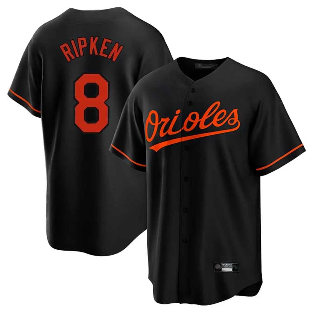 harde B.Orioles #8 Cal Ripken Player Black Home Game Stitched Jerseys