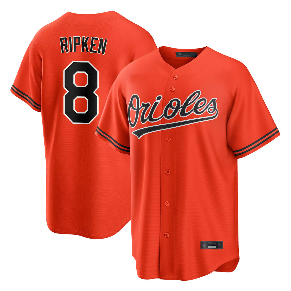 harde B.Orioles #8 Cal Ripken Player Orange Home Game Stitched Jerseys