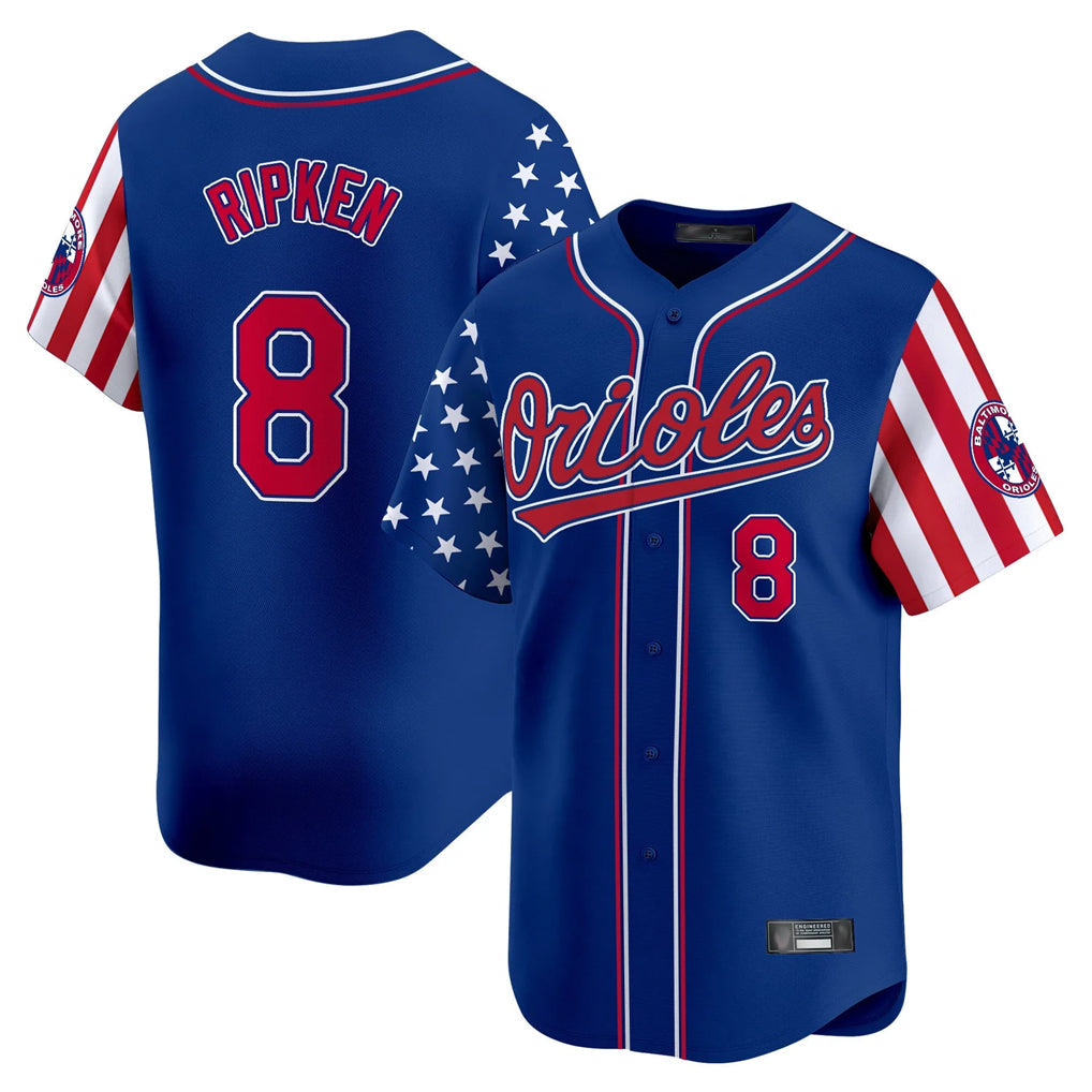 harde B.Orioles #8 Cal Ripken Player Royal Independence Day Vapor Premier Limited Home Game Stitched Jerseys