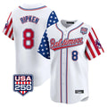 harde B.Orioles #8 Cal Ripken Player White USA 250 Independence Day Vapor Premier Limited Home Game Stitched Jerseys