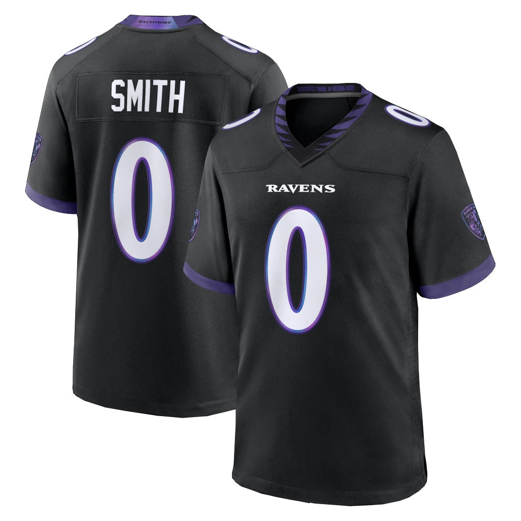 harde B.Ravens #0 Roquan Smith Player Black Home Game Stitched Jerseys