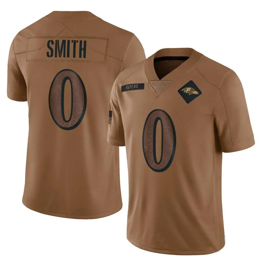 harde B.Ravens #0 Roquan Smith Player Brown Salute To Service Limited Stitched Jerseys