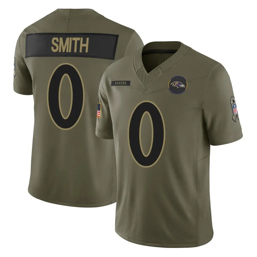 harde B.Ravens #0 Roquan Smith Player Olive Salute To Service Limited Home Game Stitched Jerseys