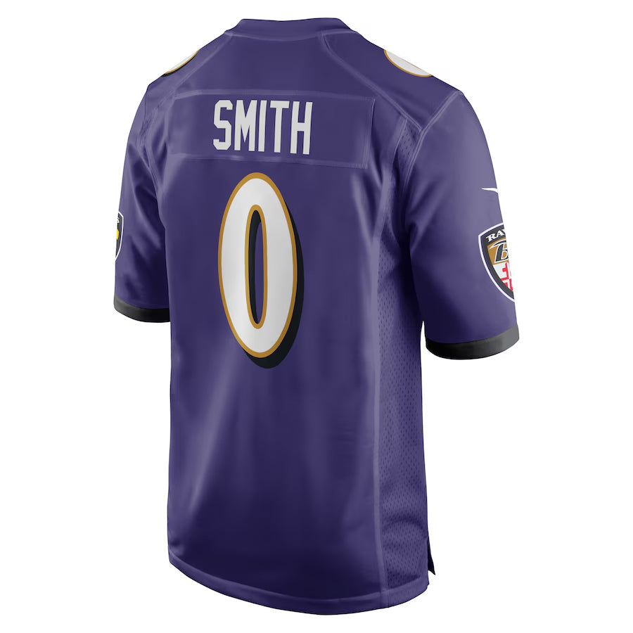 harde B.Ravens #0 Roquan Smith Player Purple Alternate Home Game Stitched Jerseys