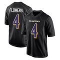 harde B.Ravens #4 Zay Flowers Player Black Carbon Fashion Home Game Stitched Jerseys