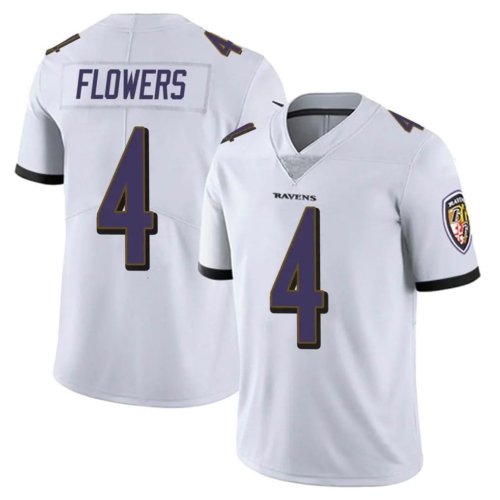 harde B.Ravens #4 Zay Flowers Player White Vapor F.U.S.E. Limited Stitched Jerseys