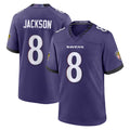 harde B.Ravens #8 Lamar Jackson Player Purple Home Game Stitched Jerseys