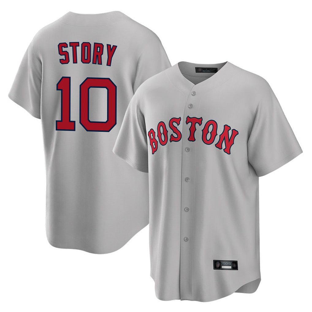 harde B.Red Sox #10 Trevor Story Player Gray Road Home Game Stitched Jerseys