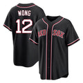 harde B.Red Sox #12 Connor Wong Player Black Out Home Game Stitched Jerseys
