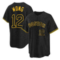 harde B.Red Sox #12 Connor Wong Player Black Snake Skin City Home Game Stitched Jerseys