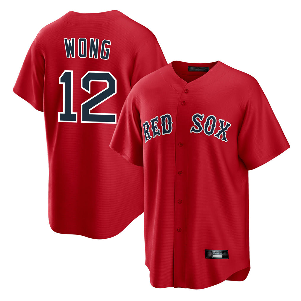 harde B.Red Sox #12 Connor Wong Player Red Home Game Stitched Jerseys