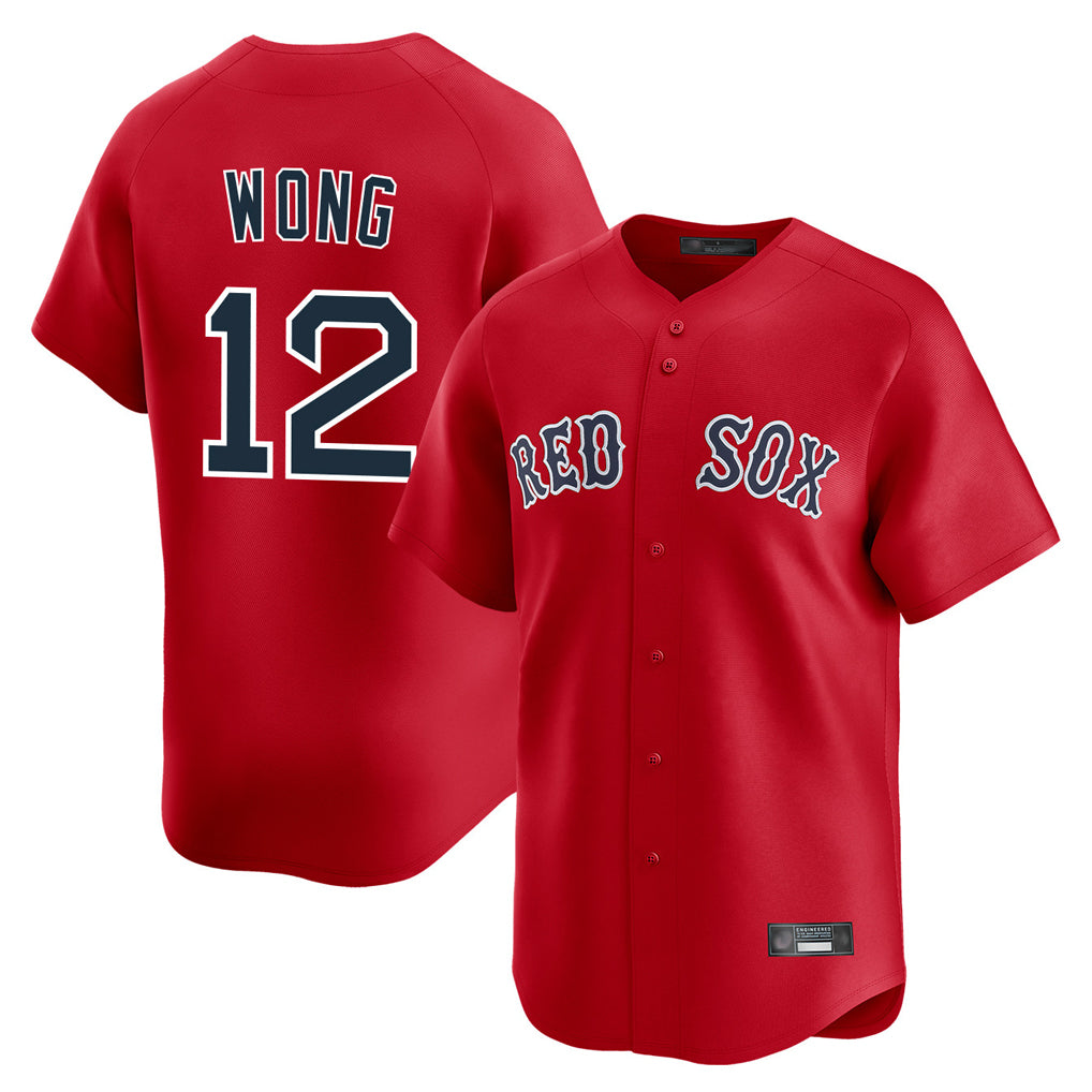 harde B.Red Sox #12 Connor Wong Player Red Limited Home Game Stitched Jerseys