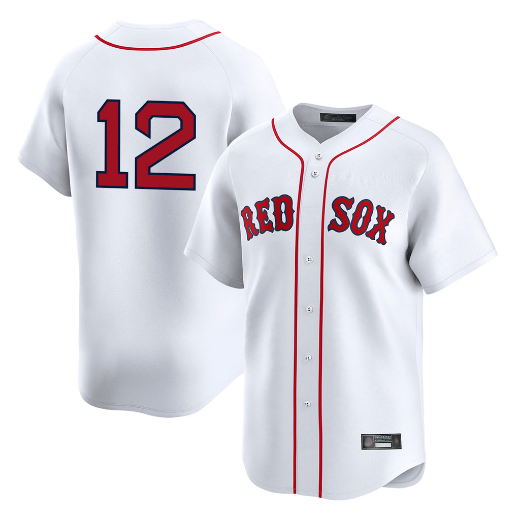 harde B.Red Sox #12 Connor Wong Player White Limited Home Game Stitched Jerseys