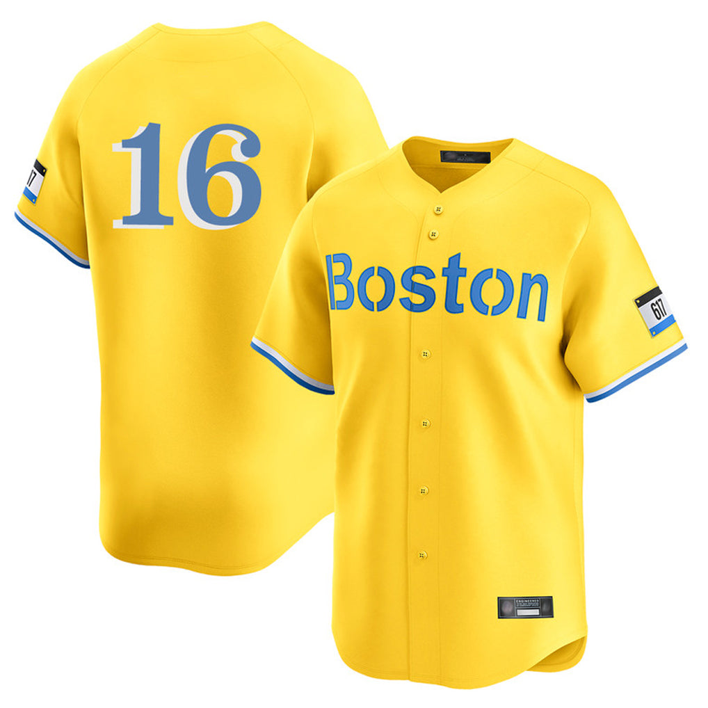 harde B.Red Sox #16 Jarren Duran Player Yellow Limited Home Game Stitched Jersey