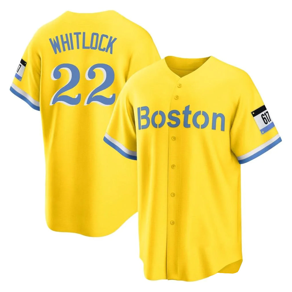 harde B.Red Sox #22 Garrett Whitlock Player Yellow Home Game Stitched Jerseys