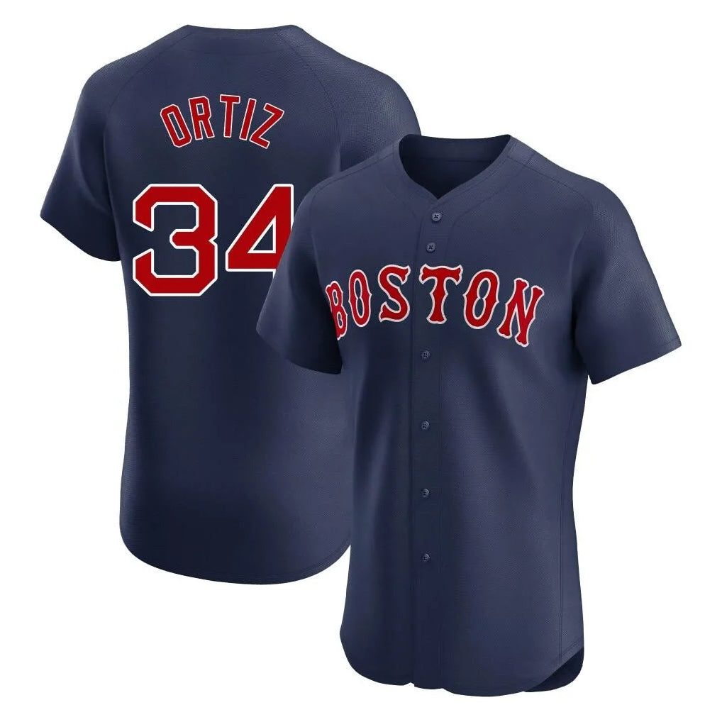 harde B.Red Sox #34 David Ortiz Player Navy Limited Elite Home Game Stitched Jerseys