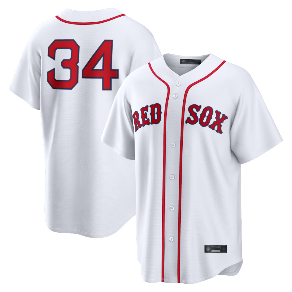 harde B.Red Sox #34 David Ortiz Player White Home Game Stitched Jerseys