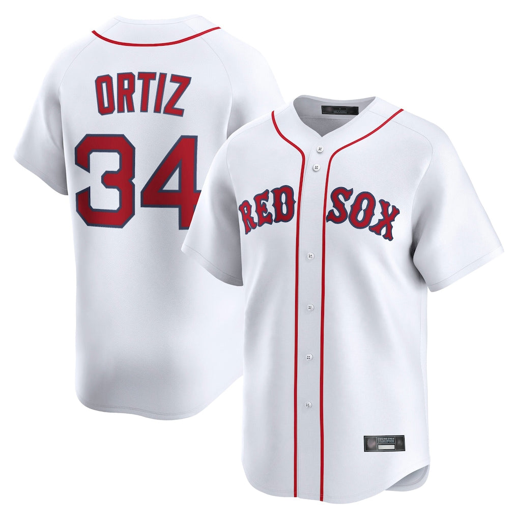 harde B.Red Sox #34 David Ortiz Player White Limited Home Game Stitched Jerseys