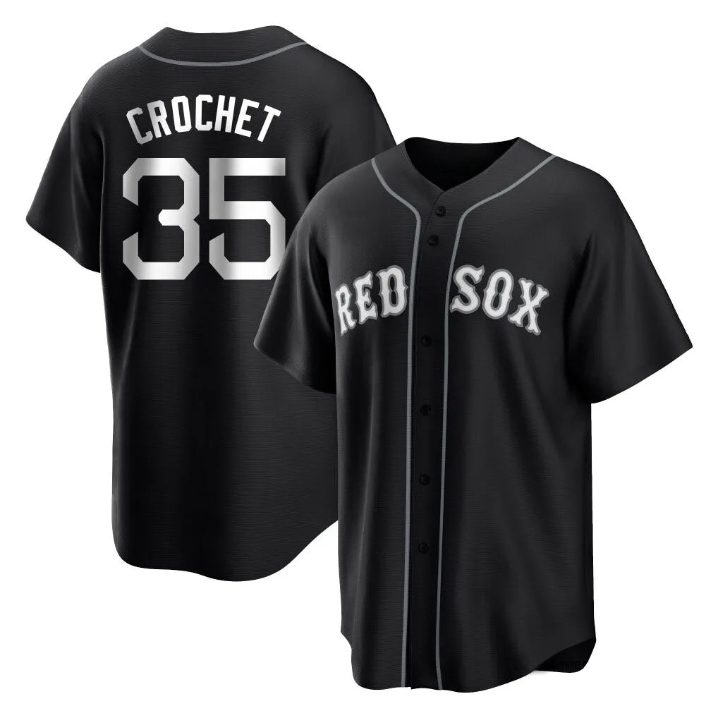 harde B.Red Sox #35 Garrett Crochet Player Black Home Game Stitched Jerseys