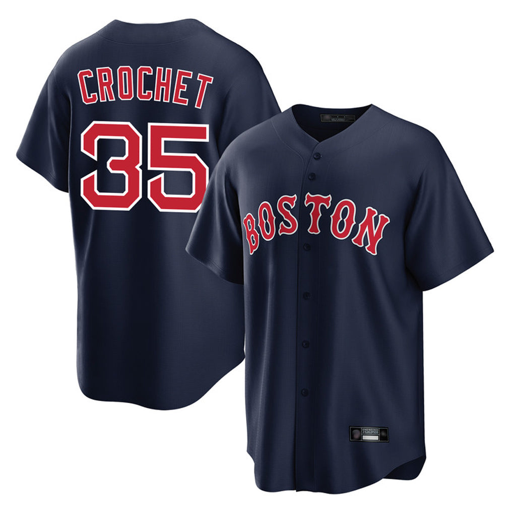 harde B.Red Sox #35 Garrett Crochet Player Navy Home Game Stitched Jerseys